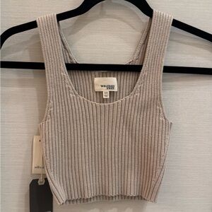 Brand new Wilfred Beige Ribbed Crop Top